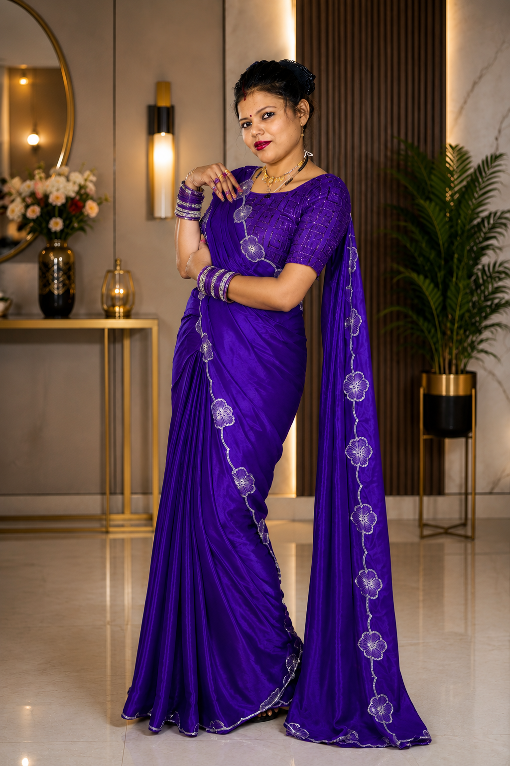 Party wears purple 💜 saari