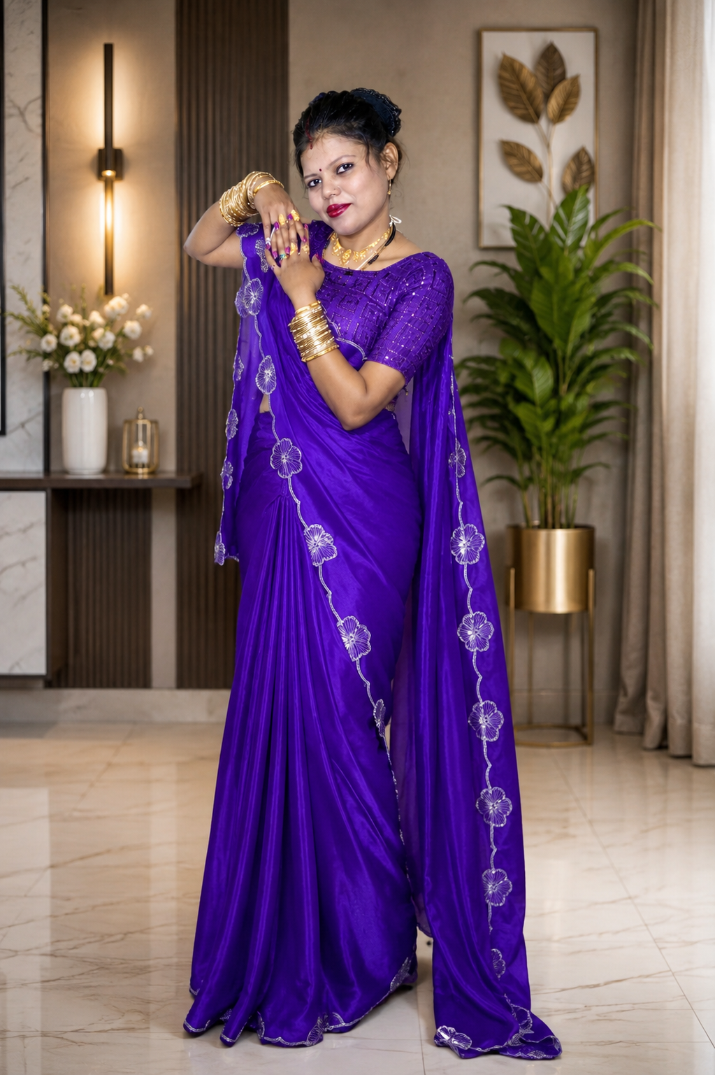 Party wears purple 💜 saari